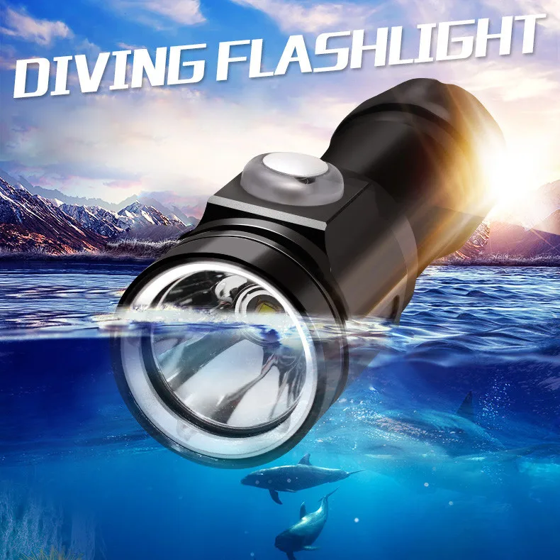 80m XM L2 T6 LED Diving Scuba Flashlight Underwater Waterproof Torch