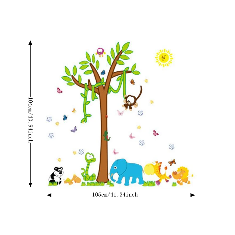 Zs наклейки на стену на лесную тему детская комната Домашний декор джунгли животные виниловая Детская комната Наклейка в детскую комнату декор для детской комнаты