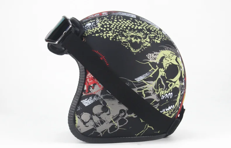 3/4 шлемы moto rcycle с открытым лицом винтажные moto rcycle moto rbike Chopper стиль moto шлем с goggle mask