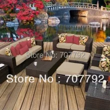 Bahama открытый плетеный патио 9 шт. набор с Loveseat-песок