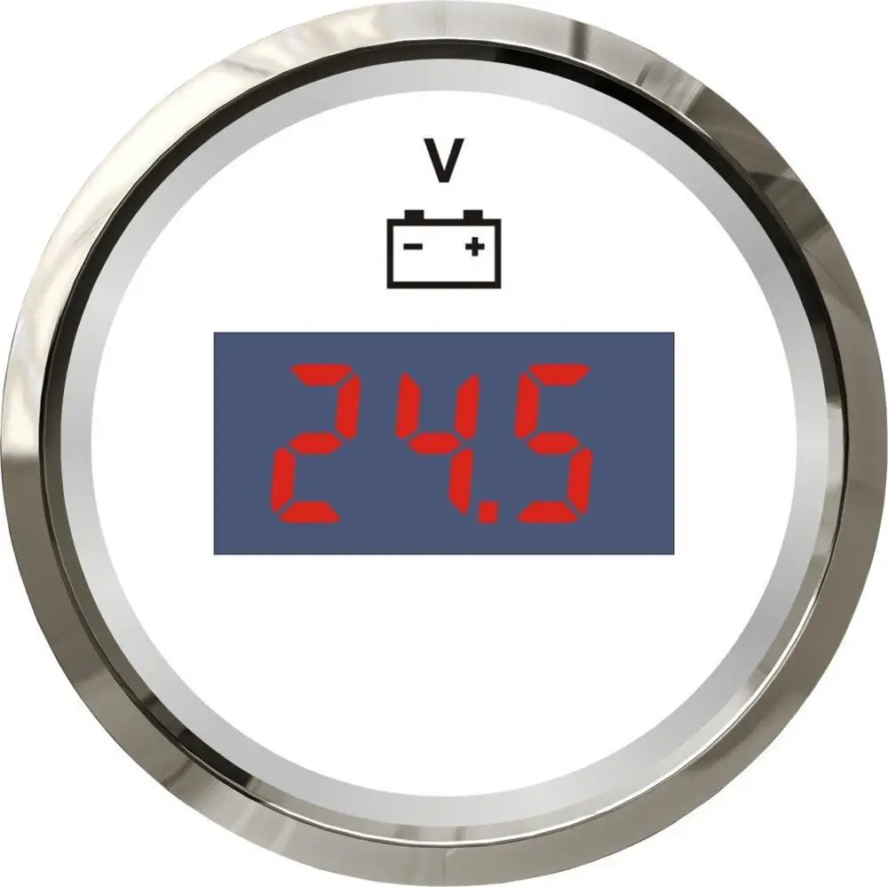

1pc 52mm Digital Voltmeters Voltage Meters 12v 24v Volt Meters Fit for Boat Automobile Motor Homes Black or White