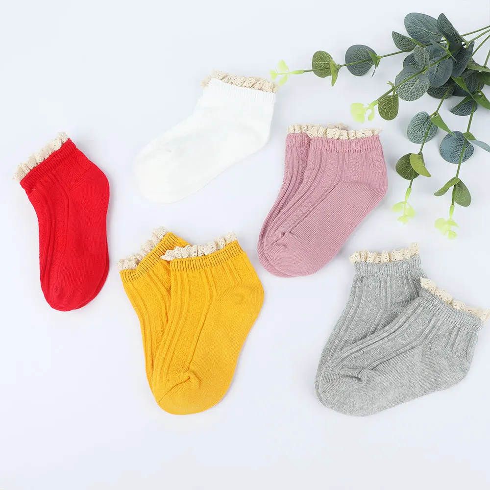 

5 Pairs/Set Cotton Kids Princess Socks Fashion Lace Short Lovely Socks Warm Children Socks Casual Comfy Sock 2019 Spring Autumn