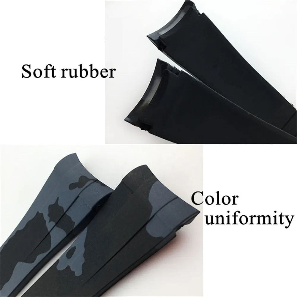 Waterproof Watchband Rubber Silicone Strap for Rolexwatch Diving Sport Watchstrap Camouflage for Submariner GMT Bracelet 20mm 