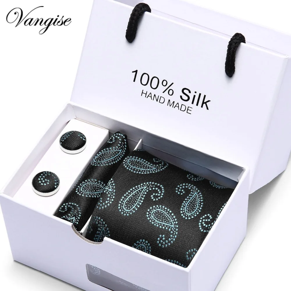 Подарочная коробка на заказ Персонализированные мужские галстуки Hankie запонки наборы шейный платок 7,см печатный галстук для мужчин в полоску Свадебная вечеринка