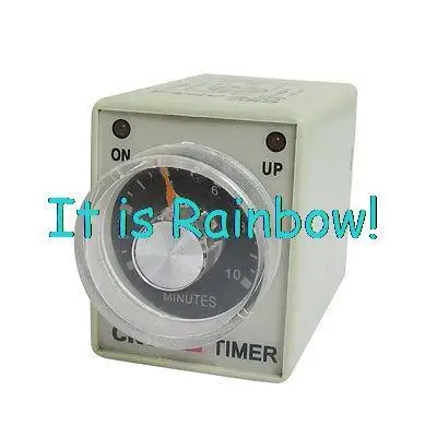 

Free Shipping AC 110V 0-10 Minutes 10m Plastic Housing Delay Timer Time Relay 8 Pin AH3-3