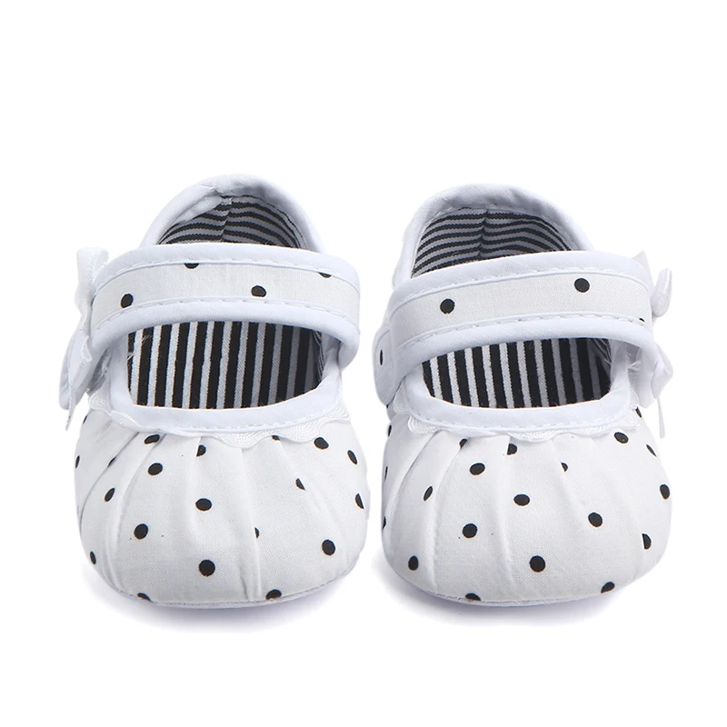 Для новорожденных Обувь для девочек в горошек с бантом в полоску Обувь хлопок Повседневная летняя обувь Обувь для младенцев одна пара
