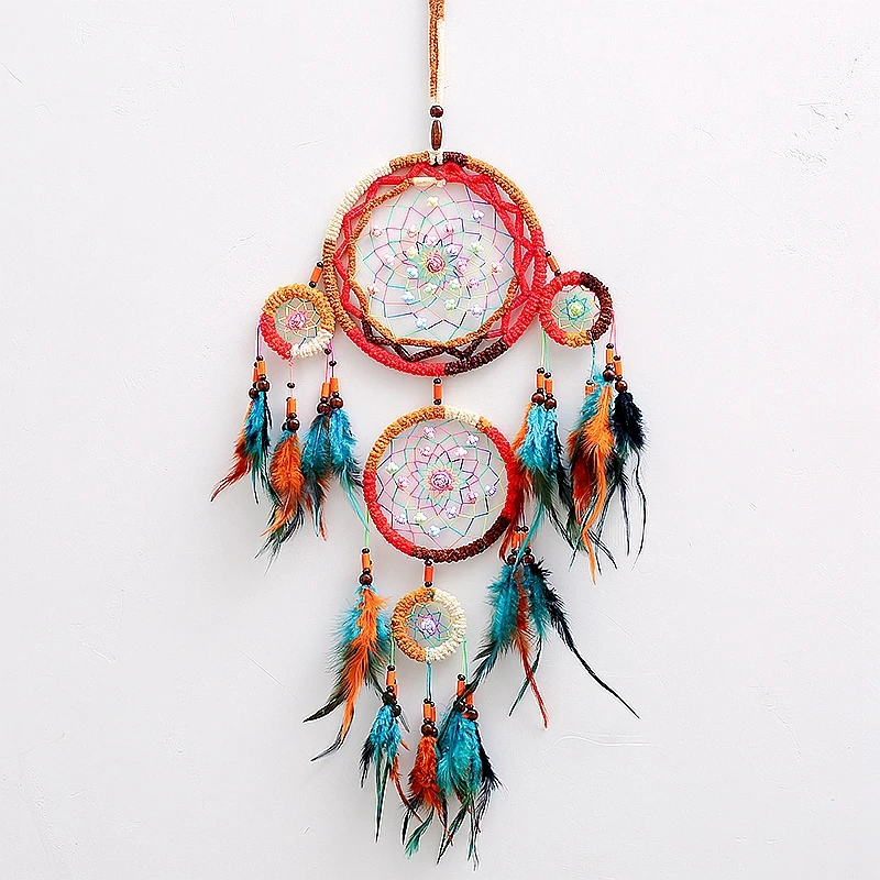 

Colorful Dreamcatcher Room Decor Wall Hanging Indian Dream Catcher Craft Wind Chimes and Hanging Decorations Handmade 1PC