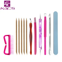 KADS 8 шт./компл. пилка для ногтей формы кутикулы толкатель щетка для пыли Инструменты для ногтей профессиональный набор инструментов для ногтей для педикюра
