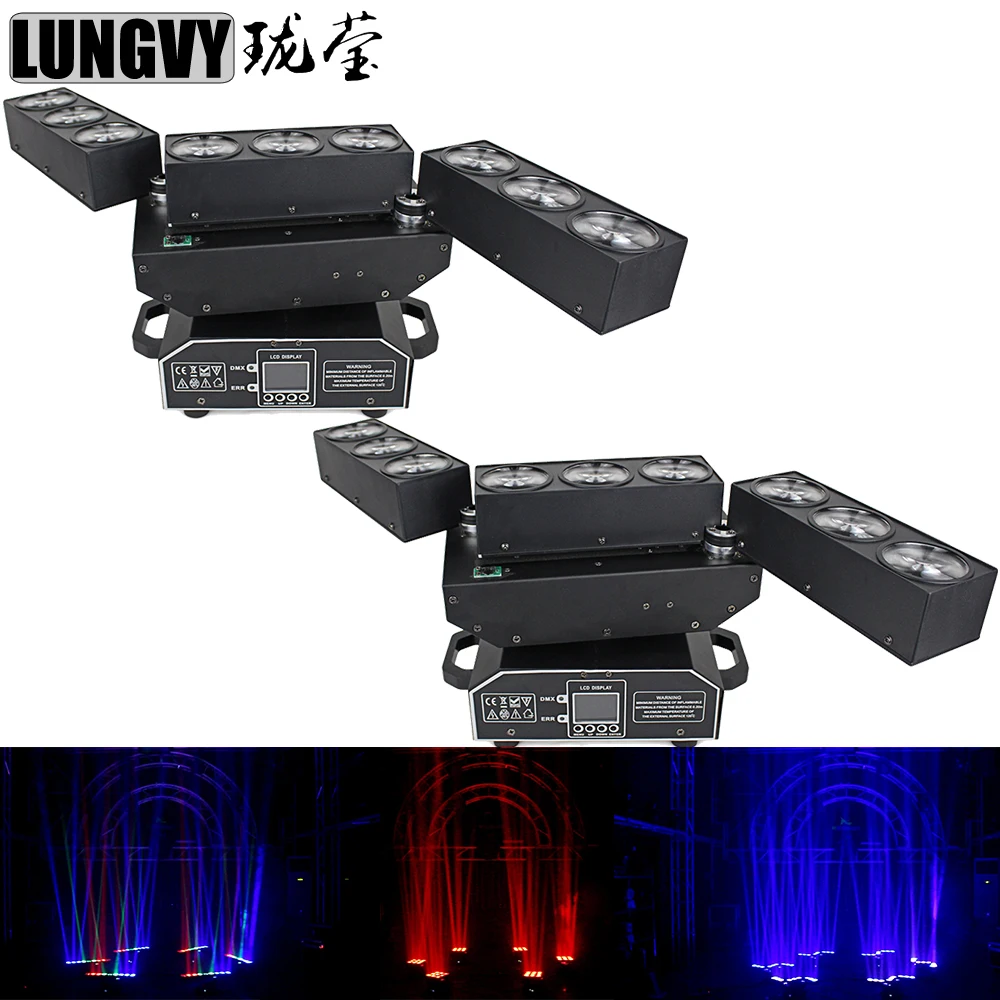 

Free Shipping 2pcs/Lot Newest CREE 9*10W RGBW LED Deformation Matrix Beam Moving Head Light DMX512 LED Disco Dj Stage Lighting