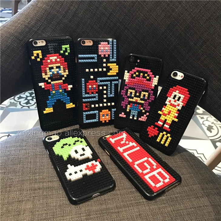 

Interesting Style DIY Legos Shockproof Case For Iphone 7 Plus 6 6s Plus Anti-knock For phone7 7plus case Protective Case Cover