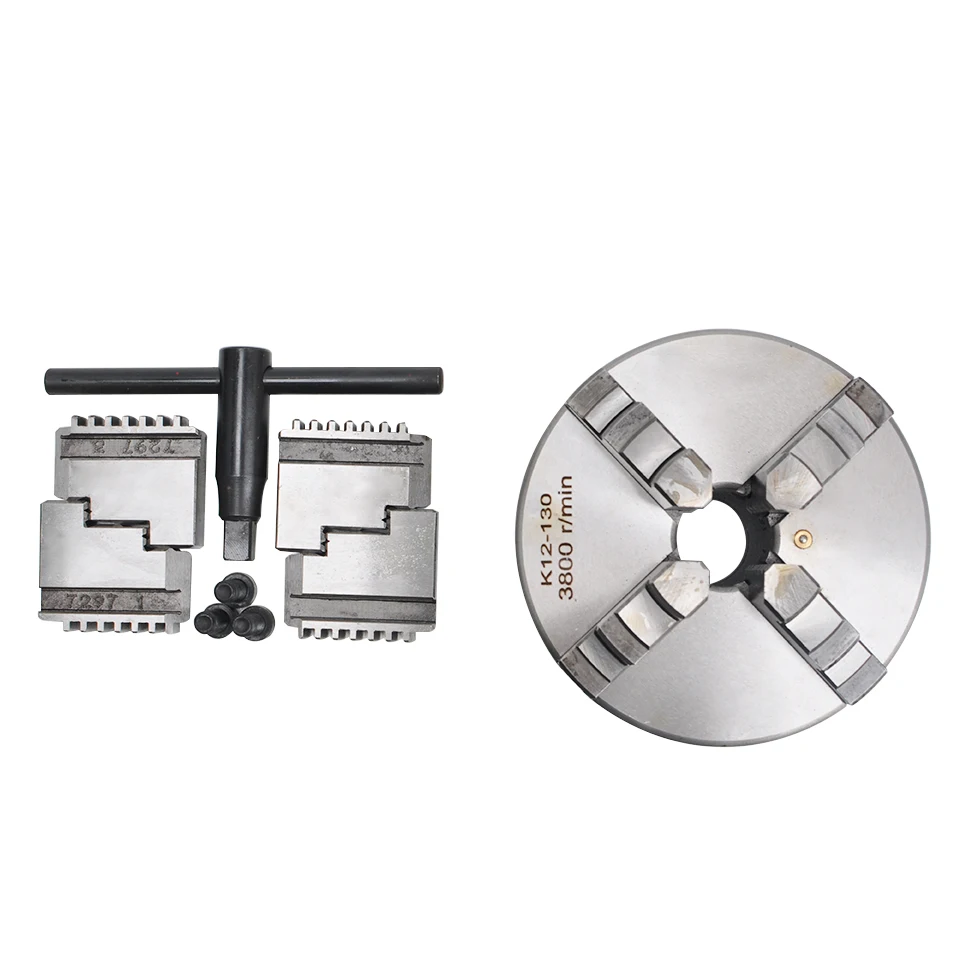 

4 Jaw Chuck K12-130 Mini Drill Chuck Self-centered Manual Collet Chuck With Wrench And Screws For Drilling Milling Machine