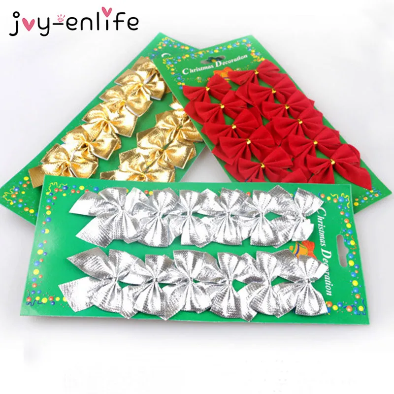 12pcs/lot Pretty Bow Tie Christmas Tree Ornaments Christmas Pendant Tree Decoration Baubles 2020 New Year Decorations Supplies