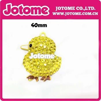 

lovely yellow rhinestone crystal duck animal pendant jewelry Making Baby Necklace Pendant