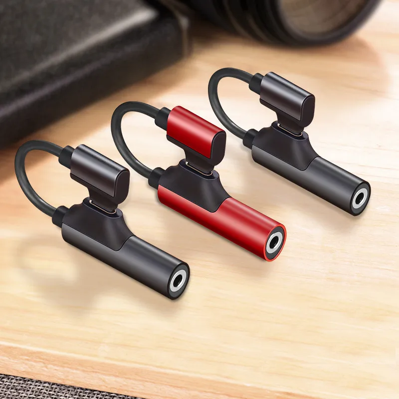 

2 in 1 Type C to Type-C 3.5mm Jack Audio Lighting Connector Splitter Headphone Cable Adapter For Samsung S8 Huawei Xiaomi 8 6