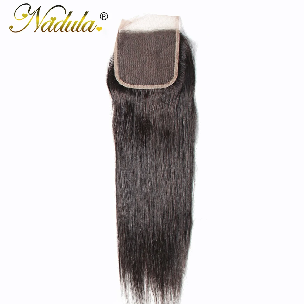 Nadula волосы бразильские прямые волосы Закрытие 10-20 дюймов бесплатно/средний/три части швейцарское кружево Закрытие натуральный цвет remy