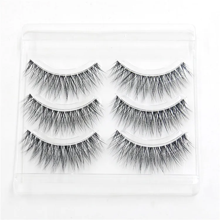 

HBZGTLAD 3pair/4pair Invisible Band Transparent 3D Mink Fur Lashes Natural Long Wispy False Eyelashes