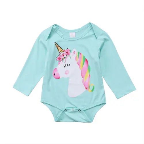 

Cute Newborn Baby Girl Boy Unicorn Bodysuit