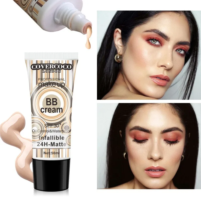 

Waterproof SPF 30+ Sun Block Whitening Matte Face Makeup Liquid Foundation BB Cream