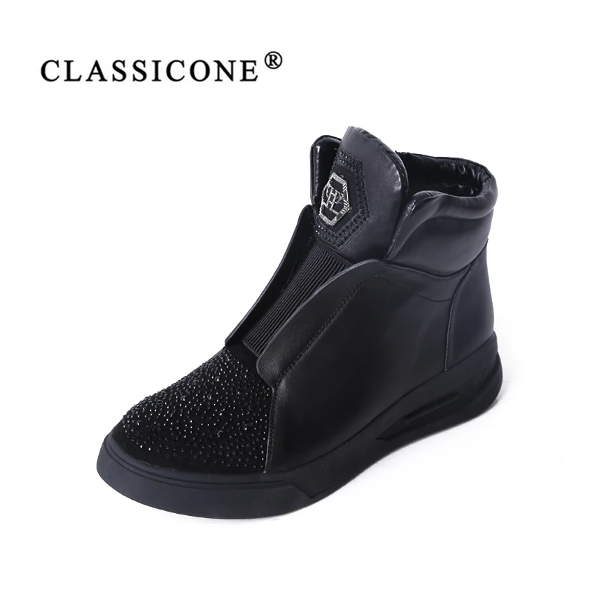 

CLASSICONE 2018 shoes woman winter ankle boots flats wool warm genuine leather brand fashion style designers luxury handmade