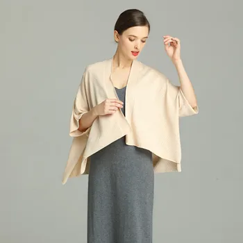 

2019 Spring New Pattern Fashion Ladies Knitted Cashmere Wool Cardigan V-Collar Shoulder Sleeve Pure Color Irregularity Cardigan