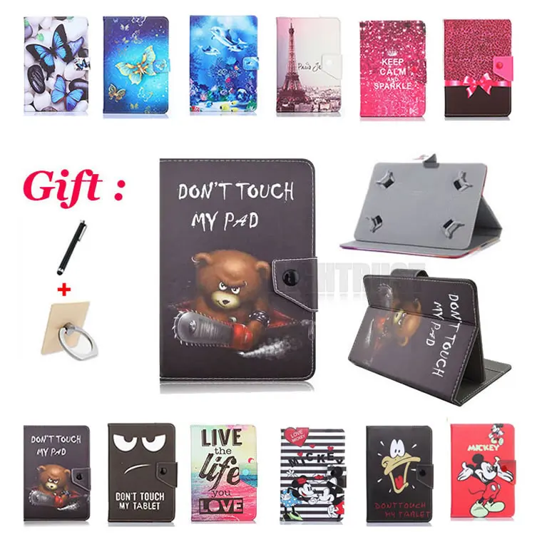 Universal 7inch Printed case for Alcatel ONETOUCH Pixi 4 7.0/Pixi 3 7.0 7 inch Tablet Stand Protective Cartoon Case + 2 gifts