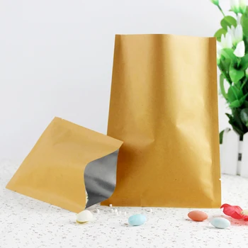 

8*10cm kraft paper bag aluminum foild inside flat bottom packaging coffee bags tea bag food packing bags 200pcs/lot