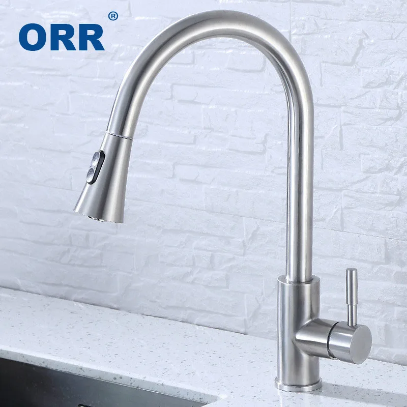 

Kitchen Faucet Pull Out cookhouse taps saving water mixer Free shipping Food Grade Accessories inoxidable grifo de lavabo ORR