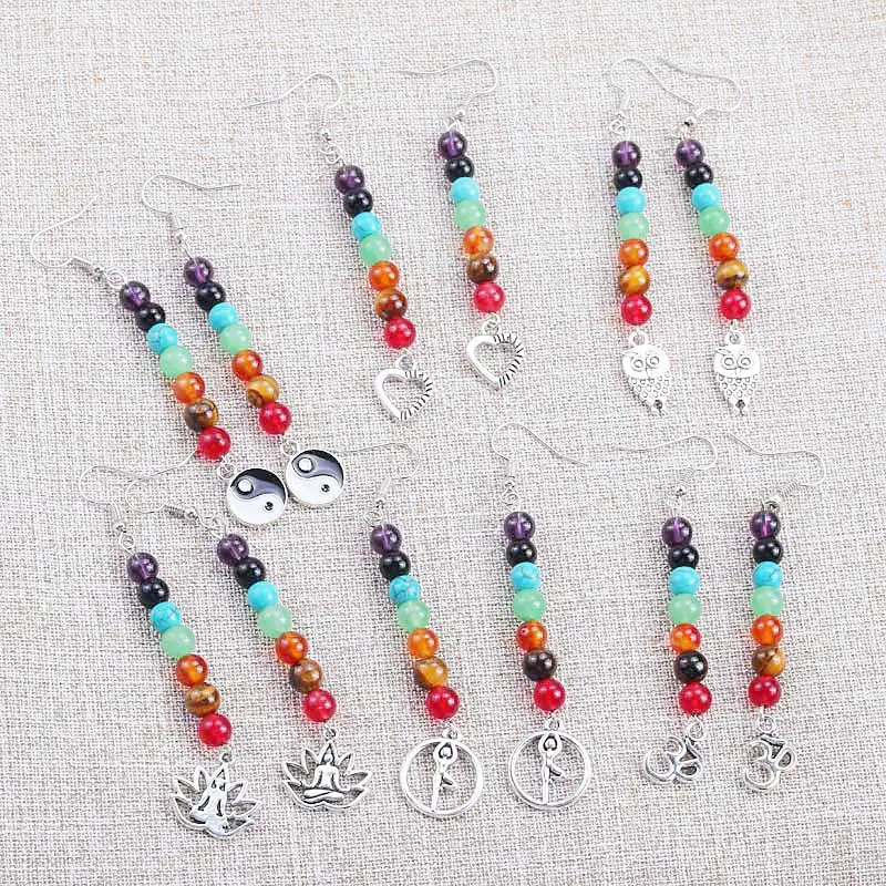 Chakra Natural Stone Earrings
