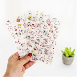 6 листа/уп наклейки для ногтей в упаковке, милые, миленькие в японском стиле («Каваий» Животное украшение Скрапбукинг наклейки прозрачный pvc