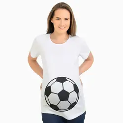 Новинка 2017 года футбол печати Беременность футболки летние свободные топы для беременных женская одежда Zwangerschaps Kleding