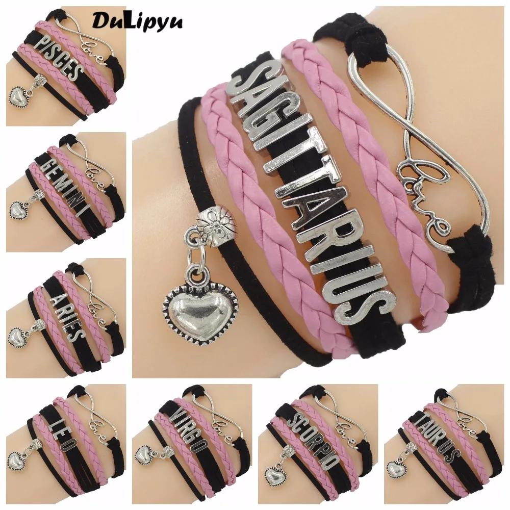

infinity love 12 constellation bracelet Zodiac friendship bracelets & bangles star sign for women JWD162