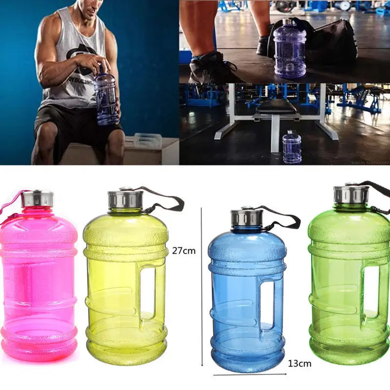 2.2L большой BPA бесплатно Спорт Тренажерный зал Обучение пить бутылки воды Кепка
