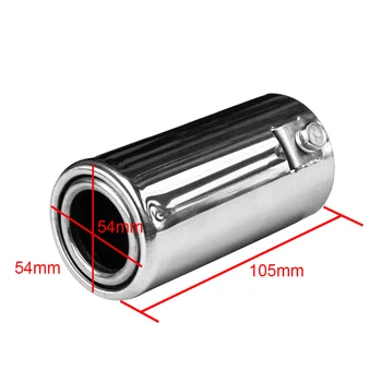 

Dewtreetali new hot 1Pc Universal Stainless Steel Car Rear Round Exhaust Pipe Tail Throat Muffler Tip