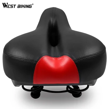 

WEST BIKING Bicycle Saddle Soft MTB Wide Seat Pad For Cycling Big Butt Bike Cushion Waterproof Mountain Bike Front Seat Saddles