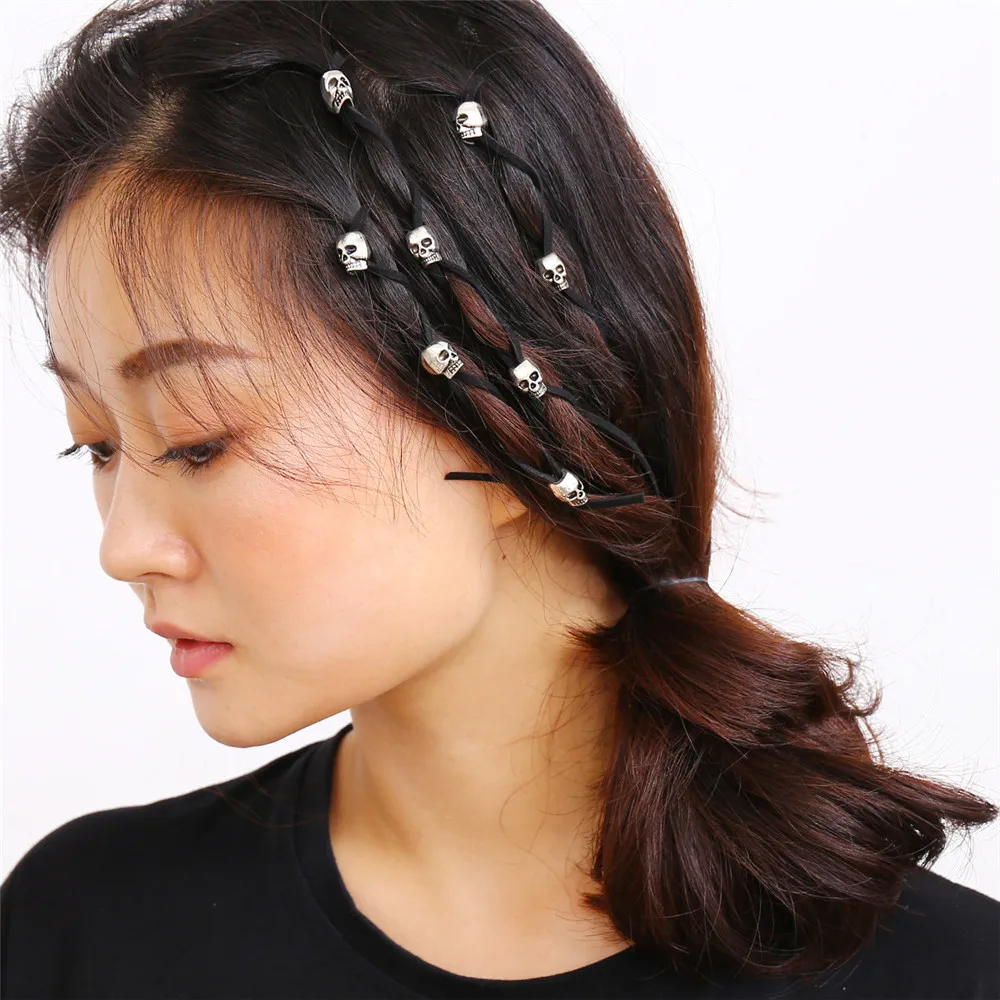 Komi 5pcs/Lot Antique Silver Hair Braid Dreadlock Bead Cuff Clip Braid