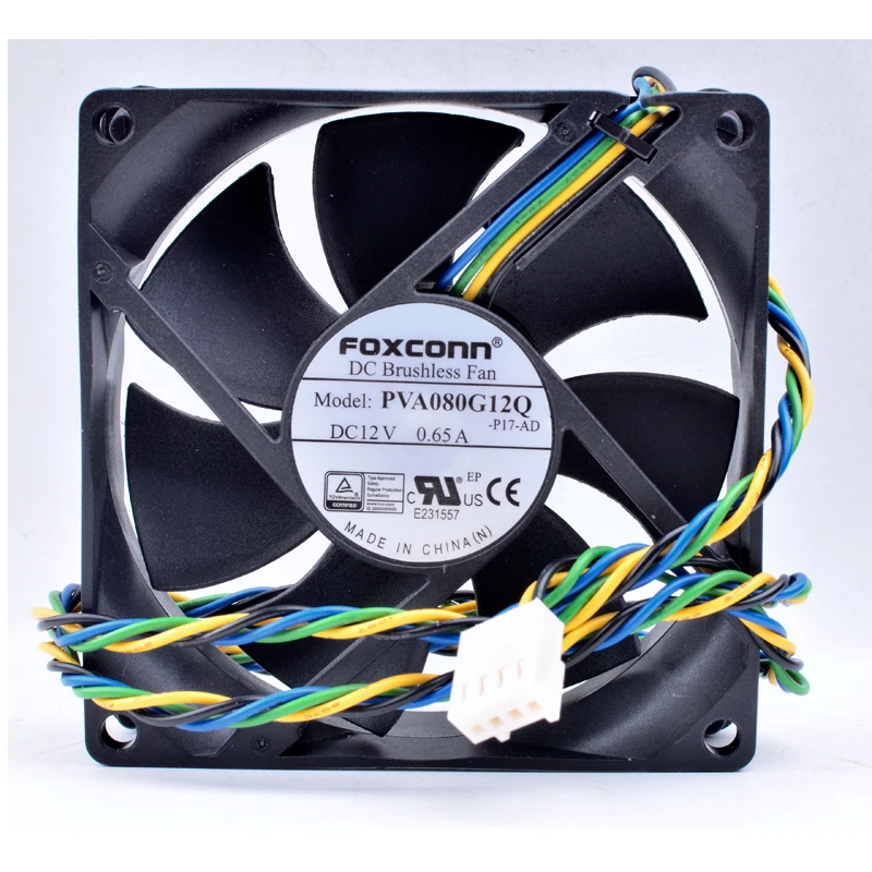 Новый оригинальный вентилятор PVA080G12Q 8 см 80 мм 8025 80x80x25 DC12V 0.65A 4 линии Dell шасси CPU