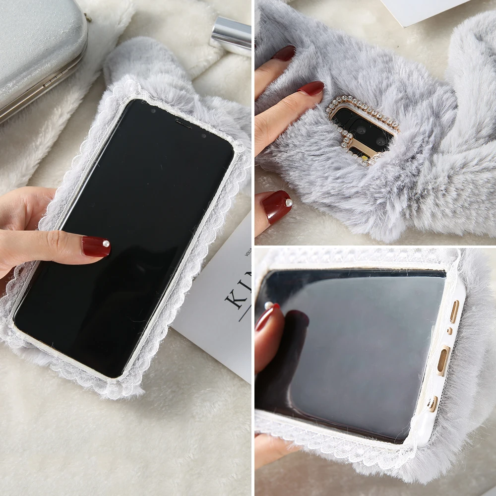 KISSCASE с милыми заячьими ушками чехол на samsung S8 S9 плюс примечание 9 самсунг а5 2017