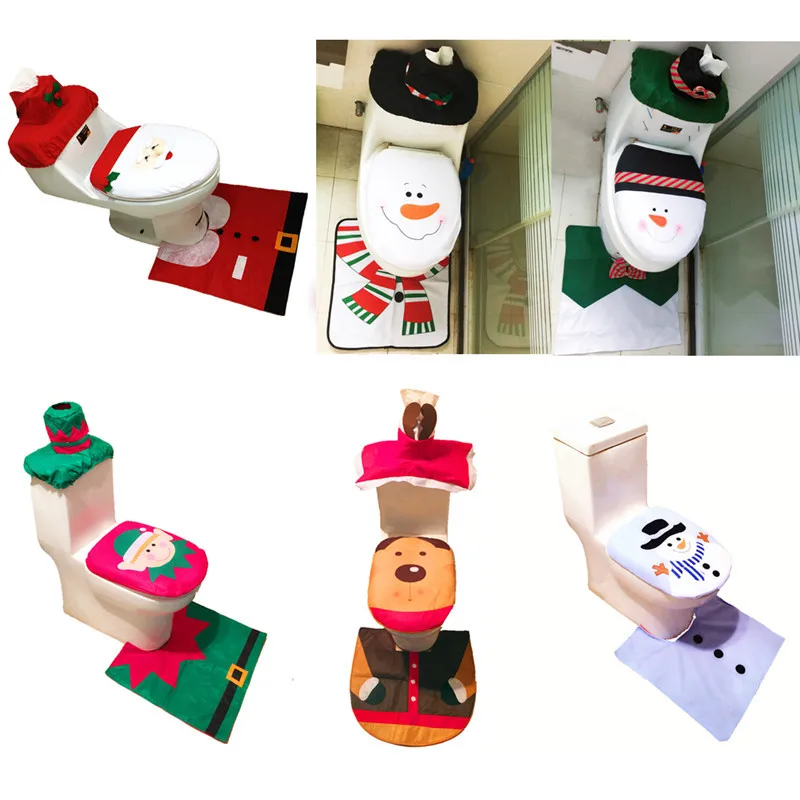 New Squishy Toys for Children Christmas Funny Foot Pad Seat Santa Toilet Seat Cover and Rug Bathroom Accessory Santa Claus 1Set цена New Squishy Toys for Children Christmas Funny Foot Pad Seat Santa Toilet Seat Cover and Rug Bathroom Accessory Santa Claus 1Set цены онлайн