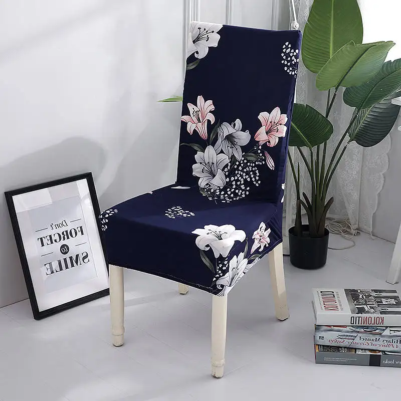 Эластичные чехлы на кресла с цветочным принтом из спандекса для свадьбы, столовой, офиса, банкета, стула - Цвет: colour4