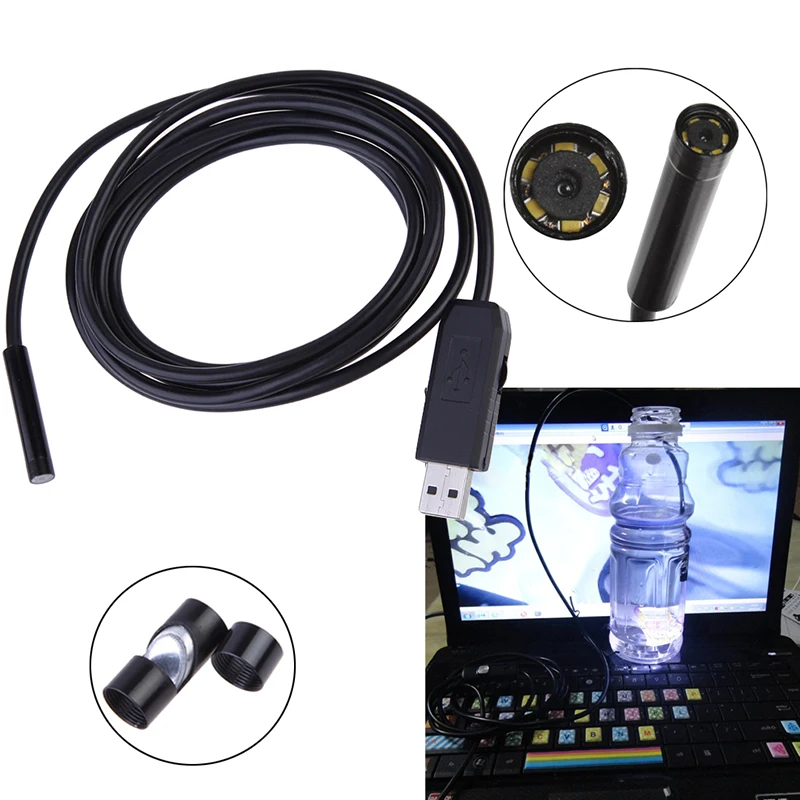 

New Arrivals Durable Waterproof USB 7mm 6 LED Cable Wire Lens Endoscope Borescope Camera for Laptop Video Surveillance Set