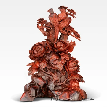 

Antique Rosewood Carving Crafts Home Hotel Lobby Luxurious Living Room Decoration Padauk Office Redwood Desktop Figurines Statue