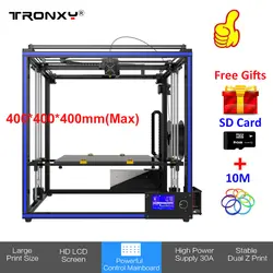 Tronxy DIY 3D-принтеры Комплект Алюминий широкоформатной печати Размеры 400*400*400 мм промышленных Класс Desktop 3D-принтеры + SD карты Бесплатная