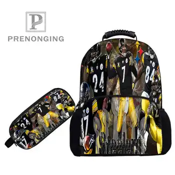 

Custom 17inch Steelers Moon Backpacks Pen Bags 3D Printing School Women Men Travel Bags Boys Girls Book Computers Bag#1031-9-15