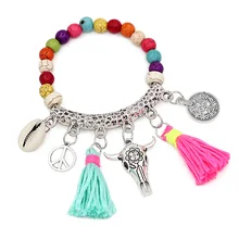 VONNOR Jewelry Colorful Tassel Bohemian Bracelet for Women Beads Strand Bracelet Female Friendship Alloy Accessories