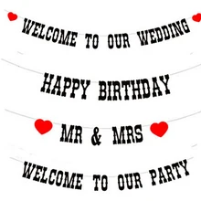 Персонализированные пользовательские буквы логотип Свадебный Материал баннера костюмы комната для бракосочетаний узорная гирлянда ленты украшения Валентина#03