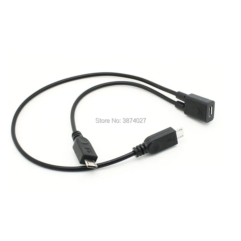 Micro USB Женский 1 до 2 микро сплиттер папа удлинитель зарядное устройство кабель