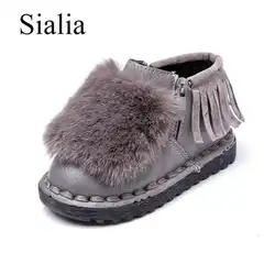 Sialia/зимние сапоги с бахромой для девочек, детские зимние сапоги, детская обувь с кисточками, на молнии, из хлопковой ткани, из искусственной