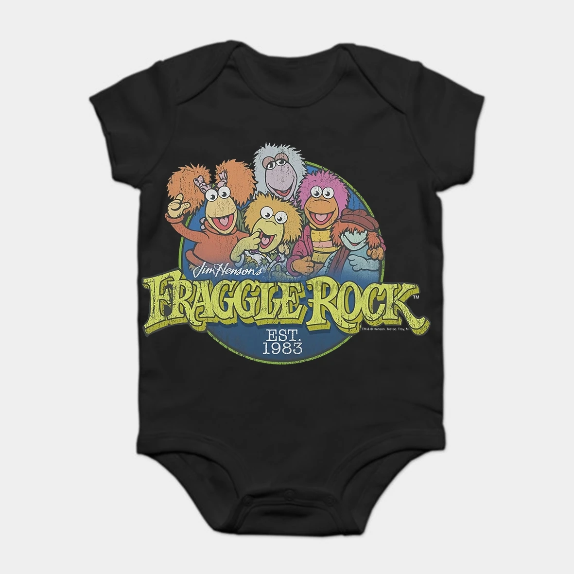 

Baby Onesie Baby Bodysuits kid t shirt Funny Cool Jim Henson's Fraggle Rock TV Series EST. 1983 Characters Adult Tee