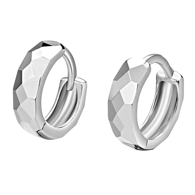 Новинка, 925 пробы, серебряные серьги с ромбовидным узором, маленькие круглые серьги для женщин, мужчин, детей, девочек, детские ювелирные изделия Aros Artes
