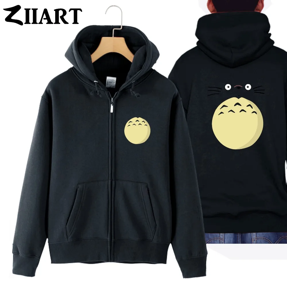 price reduction My Neighbor Totoro cartoon character face belly couple clothes girl woman female cotton full zip ho